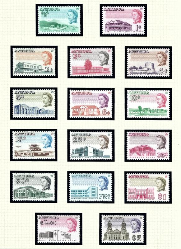 Antigua 167-82 MNH 1966 Definitive set