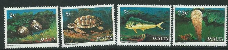 MALTA SG630/3 1979 MARINE LIFE MNH