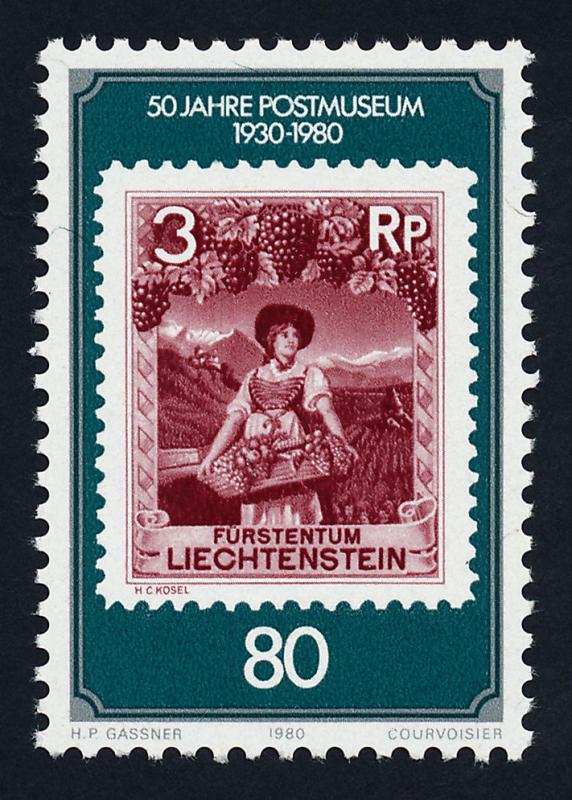 Liechtenstein 690 MNH Stamp on Stamp