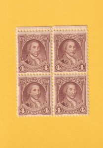 US 709 MNH OG BLOCK OF FOUR