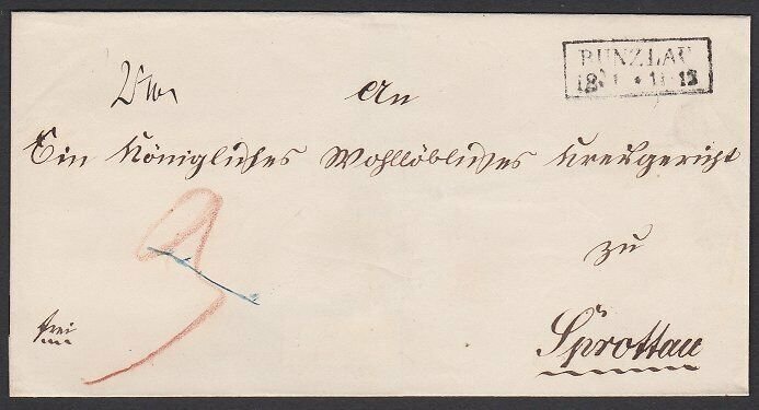 POLAND C1860 cover : Folded official wrapper ex BUNZLAU.....................G185