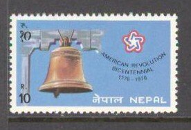 NEPAL Sc# 327 MNH FVF Bell & American Emblem