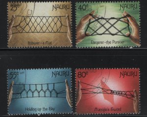 NAURU  350-353  USED    STRING GAMES, SET    1988