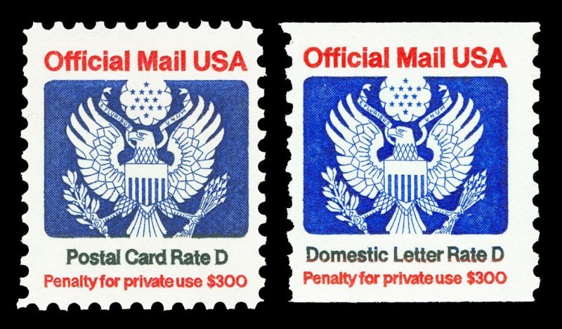 Scott O138, O139 D Rate Official Issues Mint F-VF NH Cat $10.25