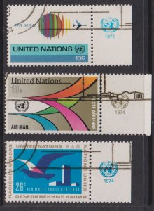 United Nations New York   #C19-C21 cancelled  1974  AIR