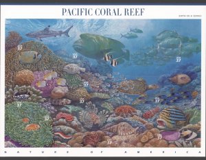 2000 US Scott #3831 Nature of America: Pacific Coral Reef Sheet of 10 MNH