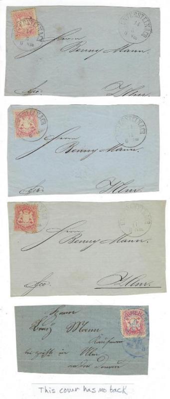 4 Pre-1900 Germany Covers - Front Side Only (FF21)