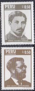 1986 Peru Scott 901-902 Famous Peruvians 1986 issues only MNH