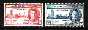 Aden -Sc#28-9- id2-unused hinge remnant KGVI set-Omnibus-Peace Issue-1946-