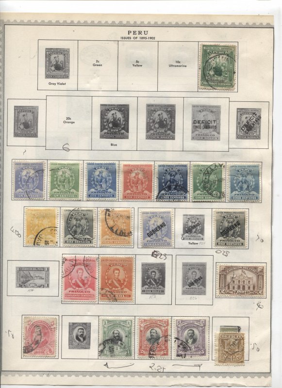 STAMP STATION PERTH Peru #Around 120 Stamps on Paper Mostly Used/Mint Unchecked