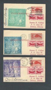 1950 Boston Ma To Dusseldorf Germany Flown On Foreign Aimail Route #24 Set Of--