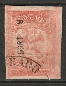 Mexico 1866 Sc 25 used type V no district good margins
