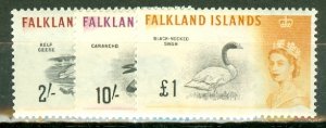 JA: Falkland Islands 128-142 MNH CV $185.85; scan shows only a few