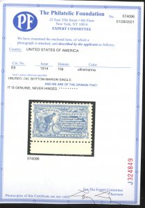 U.S. #E9 MINT WITH PF CERT OG NH