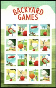 US Scott 5627-34 Backyard Games. Imperf- NDC. Sheet of 16 stamps. MNH. 2021.