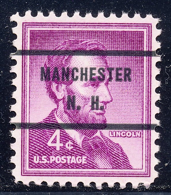 Manchester NH, 1036-71 Bureau Precancel, 4¢ Lincoln