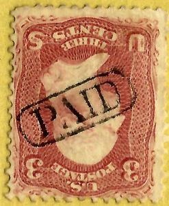 US 1860s Civil War Era Fancy Cancel:  SON 'PAID' ~ Skinne...