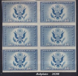 BOBPLATES #771 Airmail Special Delivery Block of 6 F-VF MNH *