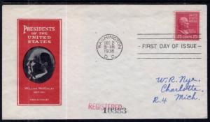 US 829 McKinley Ioor Pen FDC
