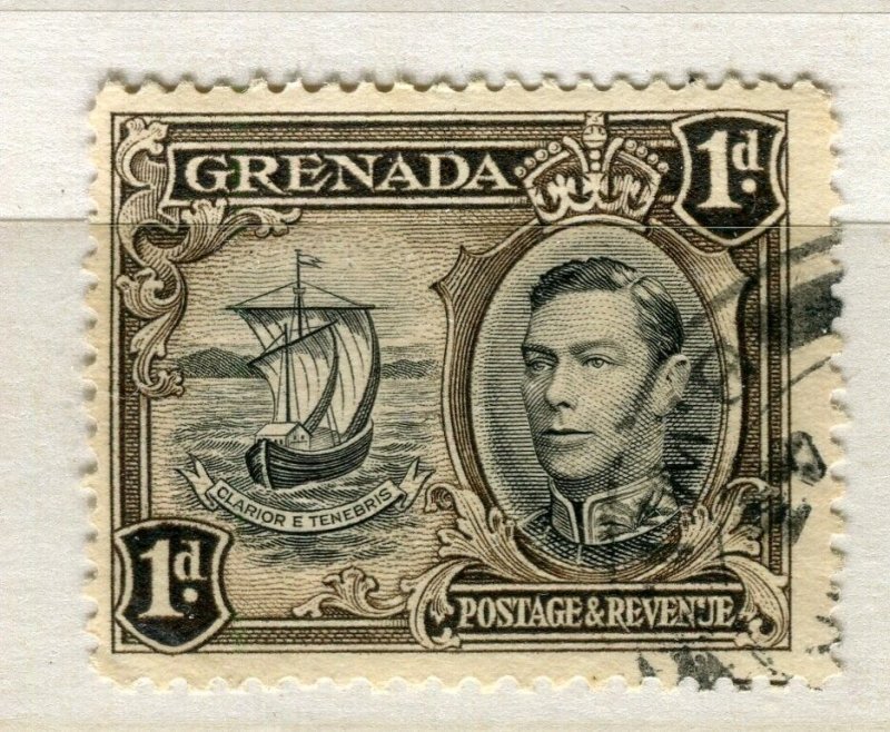 GRENADA; 1938 early GVI pictorial issue used Shade of 1d. value
