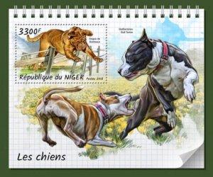 Niger - 2018 Dogs on Stamps - Stamp Souvenir Sheet - NIG18320b