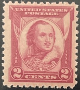 Scott #690 1931 2¢ General Casimir Pulaski MNH OG