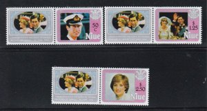 Niue # 359C-359E, Prince William Birth Overprints with Labels, Mint NH, 1/2 Cat.