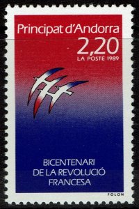 Andorra French #370  MNH - French Revolution Bicentennial (1989)