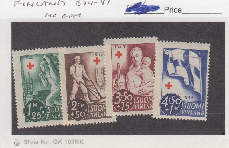 J25889  jlstamps 1941 finland set mhr no gum #b44-7, all checked