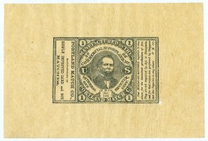 Scott RO147a 1862 1c Portland Match Co. Revenue Wrapper on Old Paper VF Cat $110