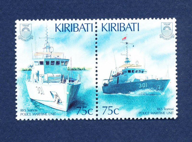 KIRIBATI - Scott 673-674a - FVF MNH - Police Maritime Unit - boats  - 1995