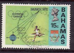 Bahamas-Sc#337- id7-used 15c Runner-Sports-Olympic Games-Munich-1972-