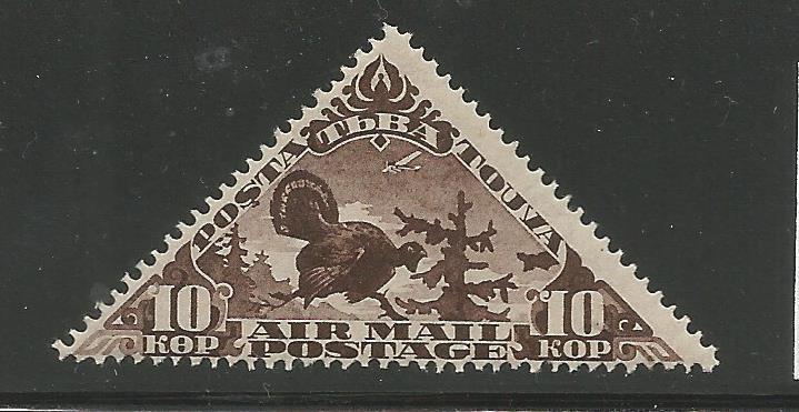 TANNU TUVA C3, MINT HINGED STAMP, AIRPLANE AND CAPERCAILLIE