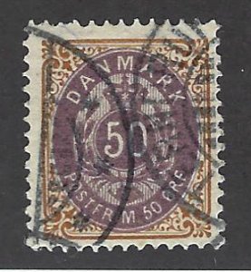 Denmark SC#33 Used F-VF SCV$37.50...Worth a Close Look!