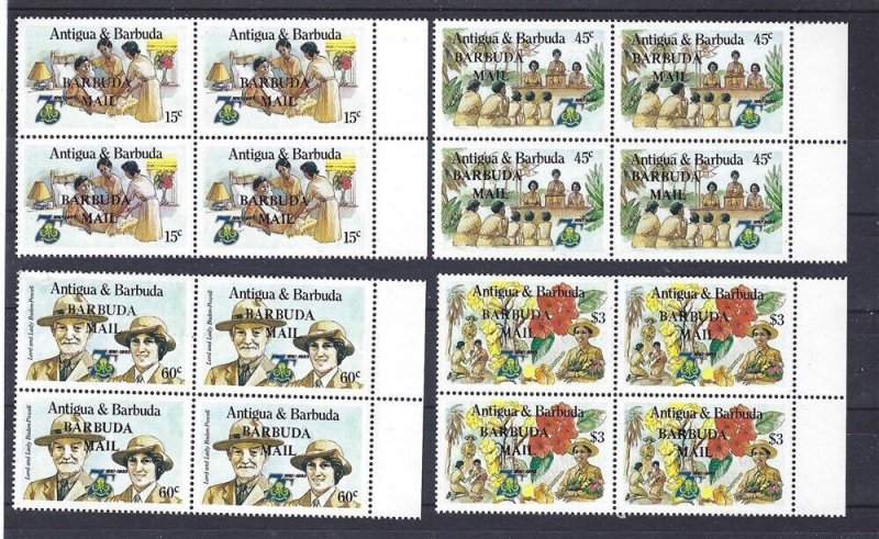 1986 Scouts Barbuda Girl Guides 75th anniversary blocks 