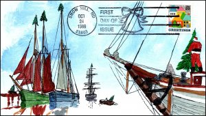 Scott 2245 22 Cents Greetings DeRossett Hand Painted FDC