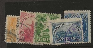 Hawaii Scott #74-79 Used F-VF Set