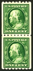 U.S. #390 MINT PAIR OG HR