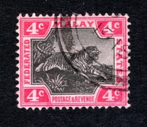 Federation of Malaya SC #20 VF, Used, 4 cent rose & black, CV $13.50 ... 3700027