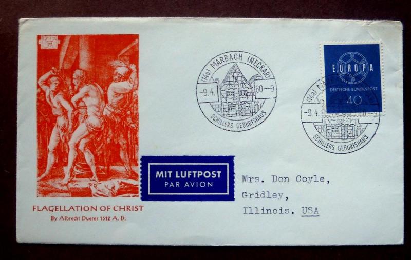 () Germany Scott # 806 FDC, Europa 1959, Druerer, Christ