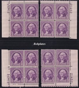 BOBPLATES US #720 Washington Matched Set Plate Blocks 21452 VF MNH SCV=$9+