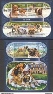 2017 Togo Dogs Fauna Domestic Animals Pets #8326-29+Bl1476 ** Fd0594