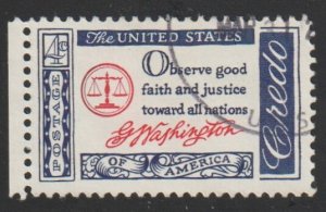 SC# 1139 - (4c) - American Credo: Washington, used single