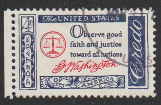 SC# 1139 - (4c) - American Credo: Washington, used single