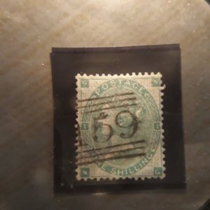 GB 28 1856 1 sh vf used light cancel