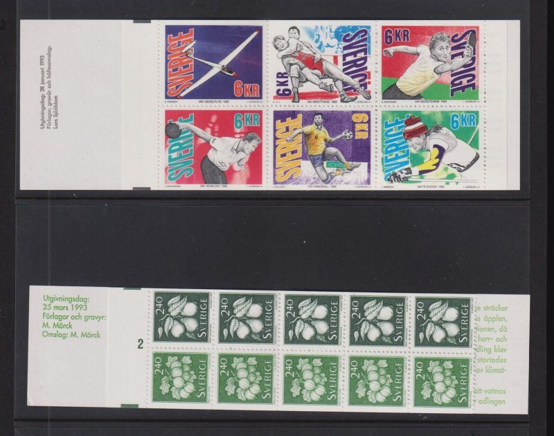 Sweden - 2 booklets from 1993, cat. $ 34.00