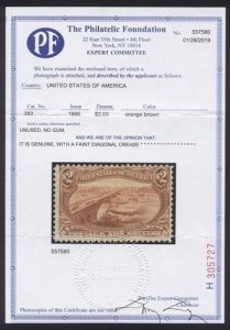 U.S. #293 Unused - 1898 $2.00 Trans-Mississippi  