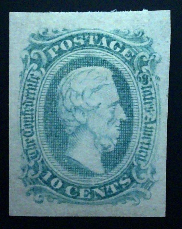 Scott CSA #11c - 10c  Greenish Blue - Jefferson - NG - 1863-64