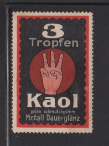 German Advertising Stamp - 3-Drop Kaol Metal Polish - MH