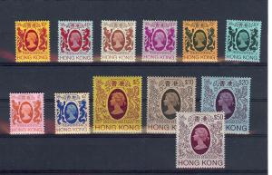 Hong Kong, 388a/403a (12),Queen Elizabeth II Singles,**MNH**